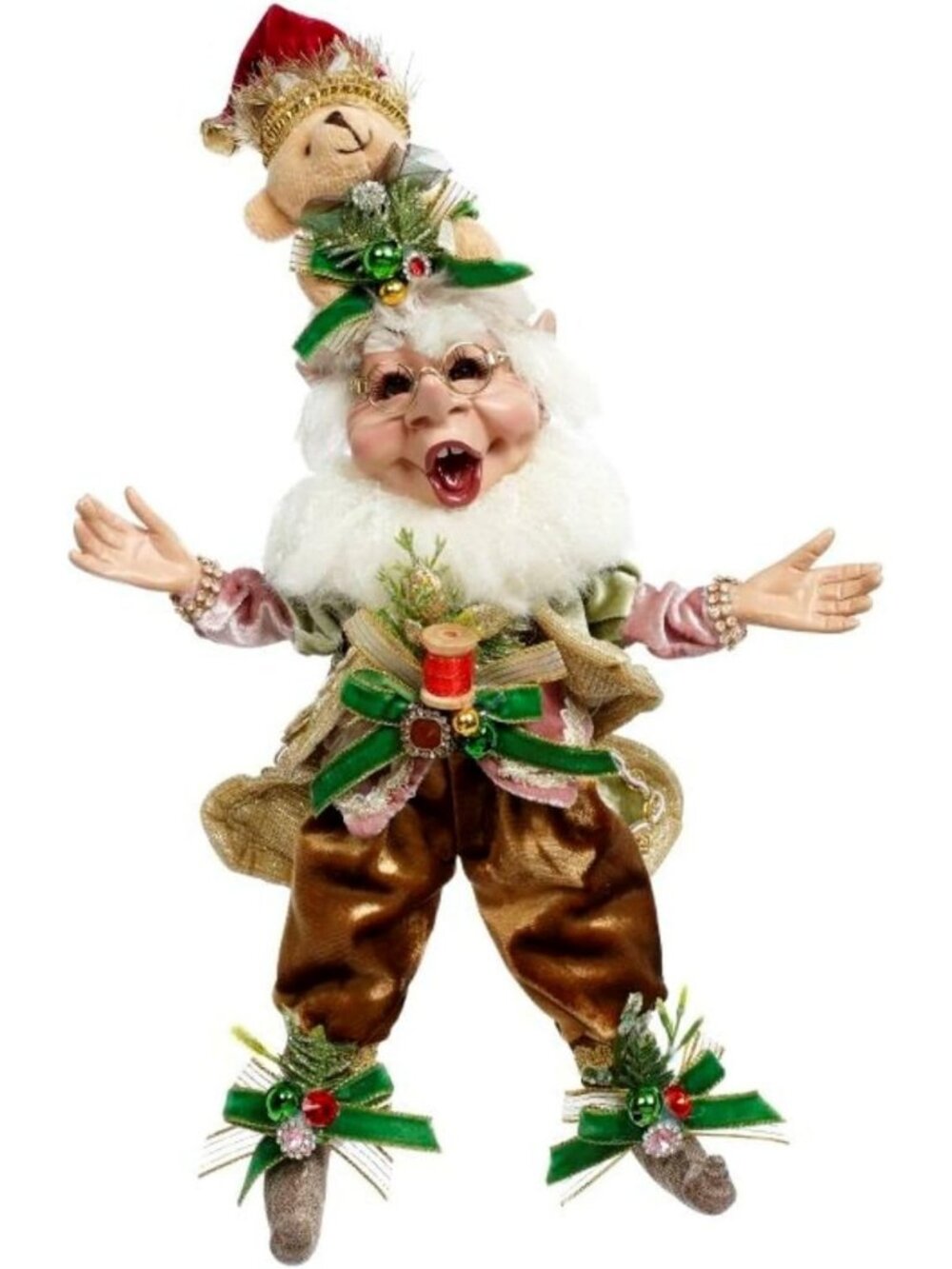 Adorable 11.5” Teddy Bear Elf Plush Toy - Perfect Christmas Decor & Holiday Gift